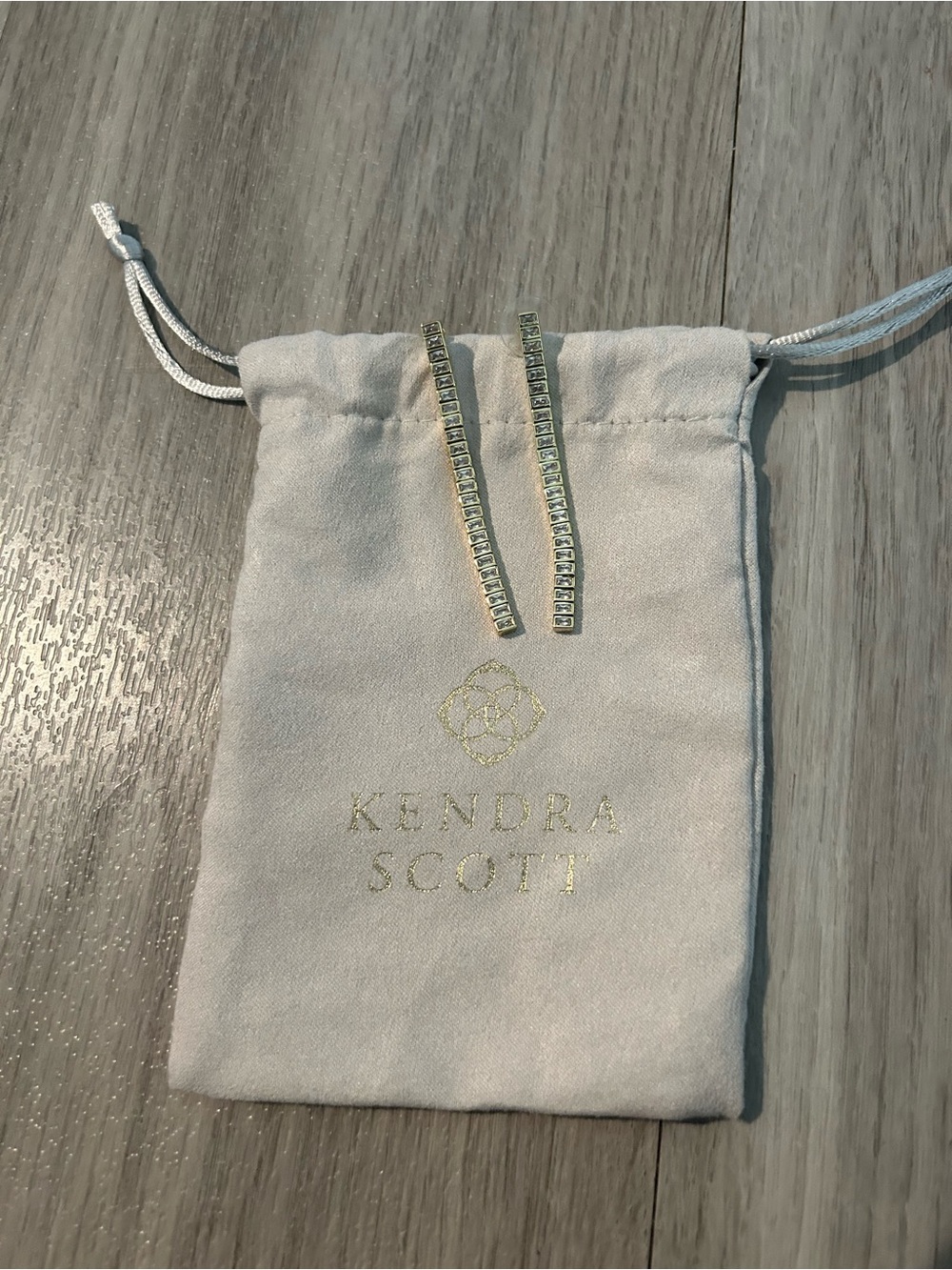 Kendra Scott Gold Linear Crystal Drop Earrings - Gold
